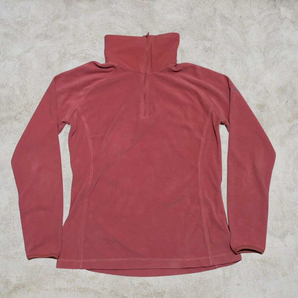 Columbia Pink Women's Fleece Quarter Zip Pullover Sweatshirt Size M